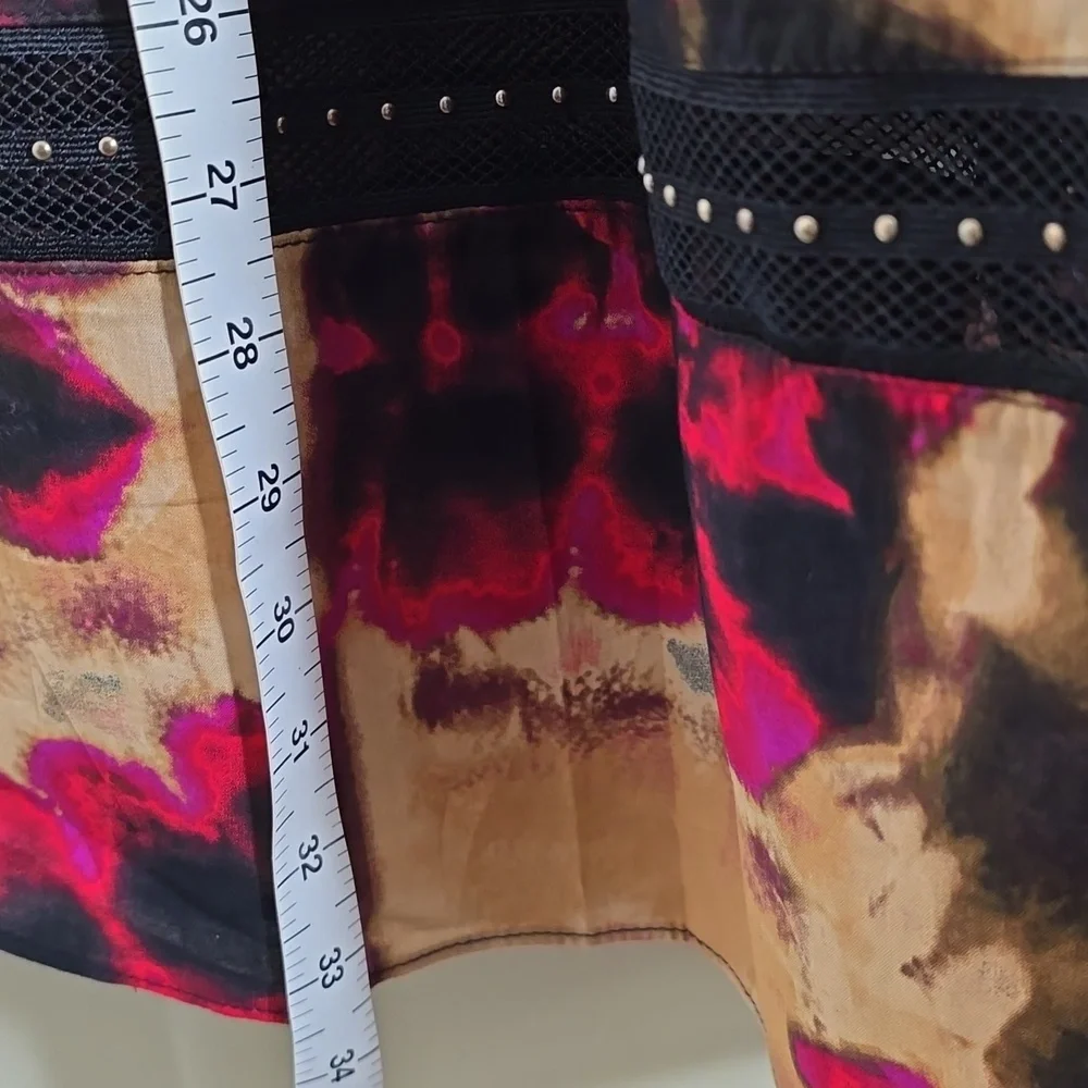 DKNY Women's Leaf Print A-Line Skirt Large - Picture 11 of 16